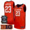 Keaton Wagler Illinois Fighting Illini Basketball 2026 Final Four Orange Jersey - All Stitched