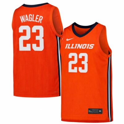 Keaton Wagler Illinois Fighting Illini Basketball Orange Home Jersey - All Stitched