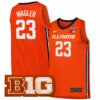Keaton Wagler Illinois Fighting Illini Basketball Orange Home Jersey w/ B1G Patch - All Stitched