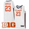 Keaton Wagler Illinois Fighting Illini Basketball White Away Jersey w/ B1G Patch - All Stitched