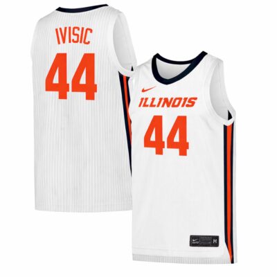 Zvonimir Ivisic Illinois Fighting Illini Basketball White Away Jersey - All Stitched