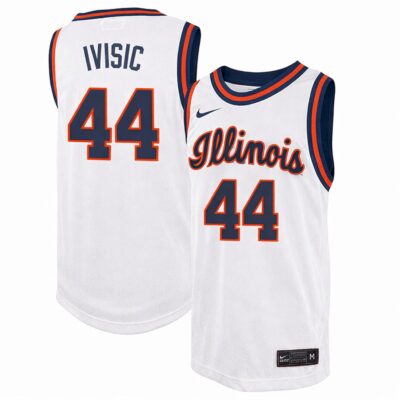 Zvonimir Ivisic Illinois Fighting Illini Basketball White Throwback Jersey - All Stitched