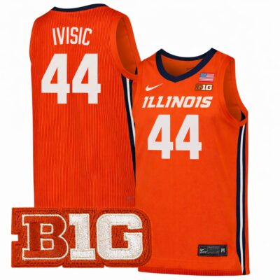 Zvonimir Ivisic Illinois Fighting Illini Basketball Orange Home Jersey w/ B1G Patch - All Stitched