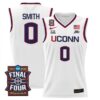 Malachi Smith UConn Huskies Basketball 2026 Final Four White Jersey - All Stitched