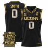 Malachi Smith UConn Huskies Basketball 2026 Final Four Black Gold Jersey - All Stitched