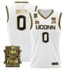 Malachi Smith UConn Huskies Basketball 2026 Final Four White Gold Jersey - All Stitched
