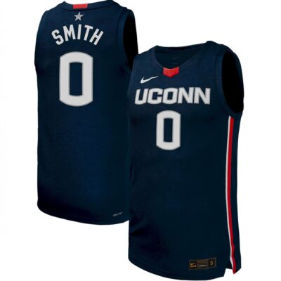 Malachi Smith UConn Huskies Basketball Navy Limited Jersey - All Stitched