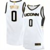 Malachi Smith UConn Huskies Basketball White Gold Jersey - All Stitched
