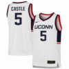 Stephon Castle UConn Huskies Basketball White Game Jersey - All Stitched