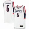 Stephon Castle UConn Huskies Basketball White Throwback Game Jersey - All Stitched