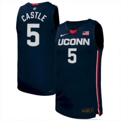 Stephon Castle UConn Huskies Basketball Navy Limited Jersey - All Stitched