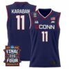 Alex Karaban UConn Huskies Basketball 2026 Final Four Navy Jersey - All Stitched