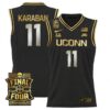 Alex Karaban UConn Huskies Basketball 2026 Final Four Black Gold Jersey - All Stitched