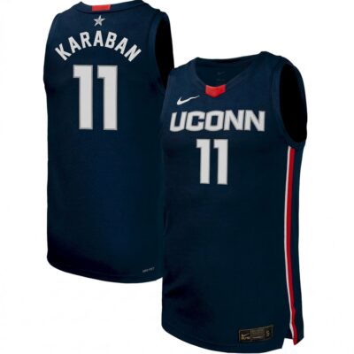 Alex Karaban UConn Huskies Basketball Navy Limited Jersey - All Stitched