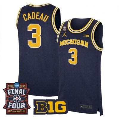 Elliot Cadeau Michigan Wolverines Basketball 2026 Final Four Navy Limited Jersey - All Stitched