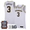 Elliot Cadeau Michigan Wolverines Basketball 2026 Final Four White Limited Jersey - All Stitched
