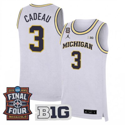 Elliot Cadeau Michigan Wolverines Basketball 2026 Final Four White Limited Jersey - All Stitched