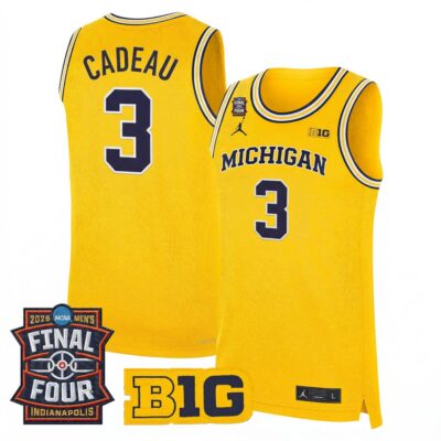Elliot Cadeau Michigan Wolverines Basketball 2026 Final Four Maize Limited Jersey - All Stitched