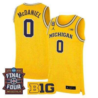 Dug McDaniel Michigan Wolverines Basketball 2026 Final Four Maize Limited Jersey - All Stitched