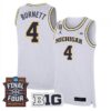 Nimari Burnett Michigan Wolverines Basketball 2026 Final Four White Limited Jersey - All Stitched