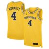 Nimari Burnett Michigan Wolverines Basketball Maize Limited Jersey - All Stitched