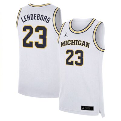 Yaxel Lendeborg Michigan Wolverines Basketball White Limited Jersey - All Stitched