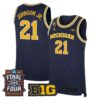 Morez Johnson Jr. Michigan Wolverines Basketball 2026 Final Four Navy Limited Jersey - All Stitched