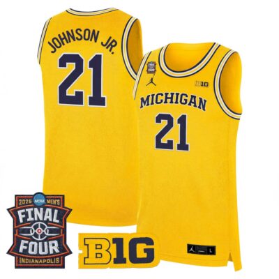 Morez Johnson Jr. Michigan Wolverines Basketball 2026 Final Four Maize Limited Jersey - All Stitched