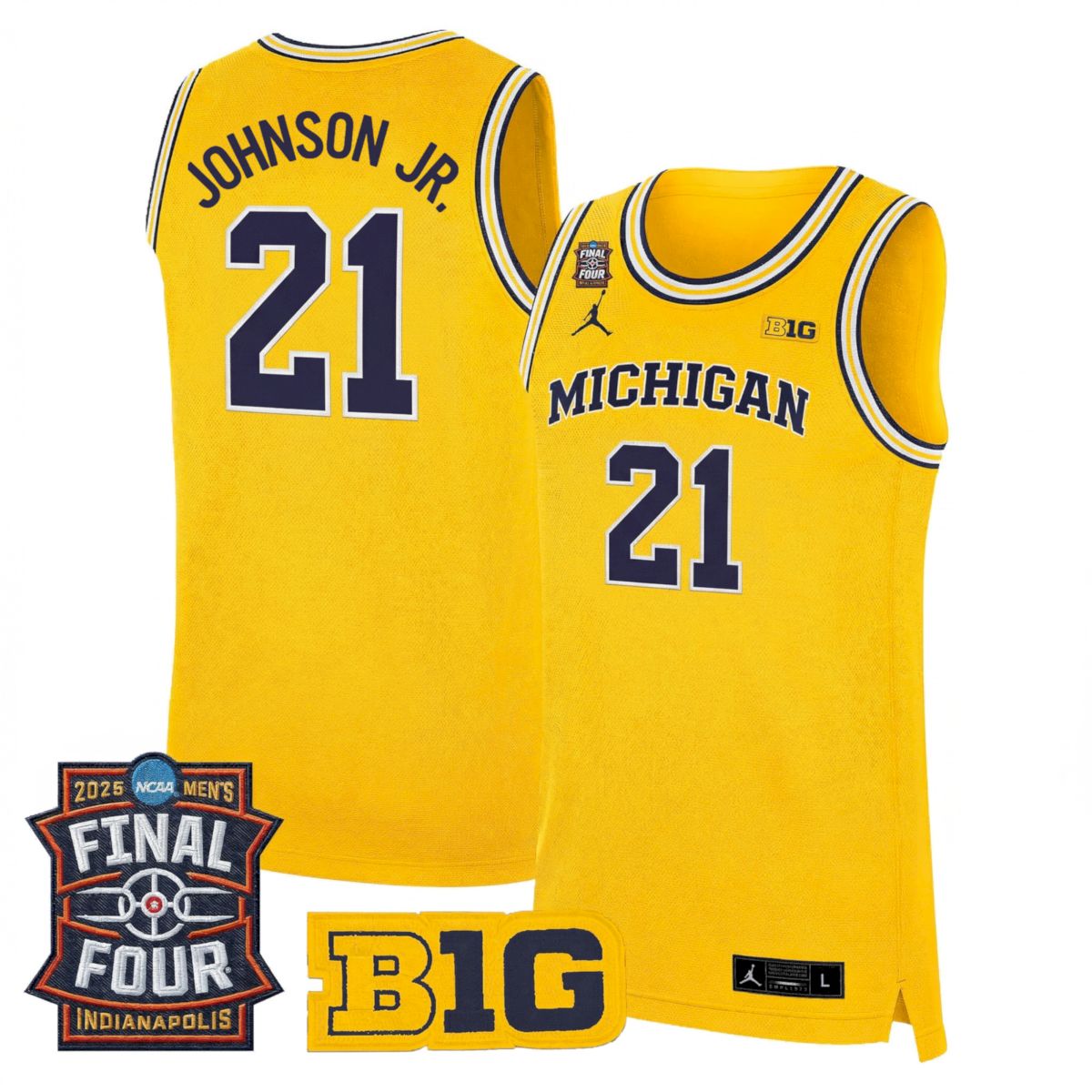 Morez Johnson Jr. Michigan Wolverines Basketball 2026 Final Four Maize Limited Jersey - All Stitched