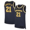 Morez Johnson Jr. Michigan Wolverines Basketball Navy Limited Jersey - All Stitched