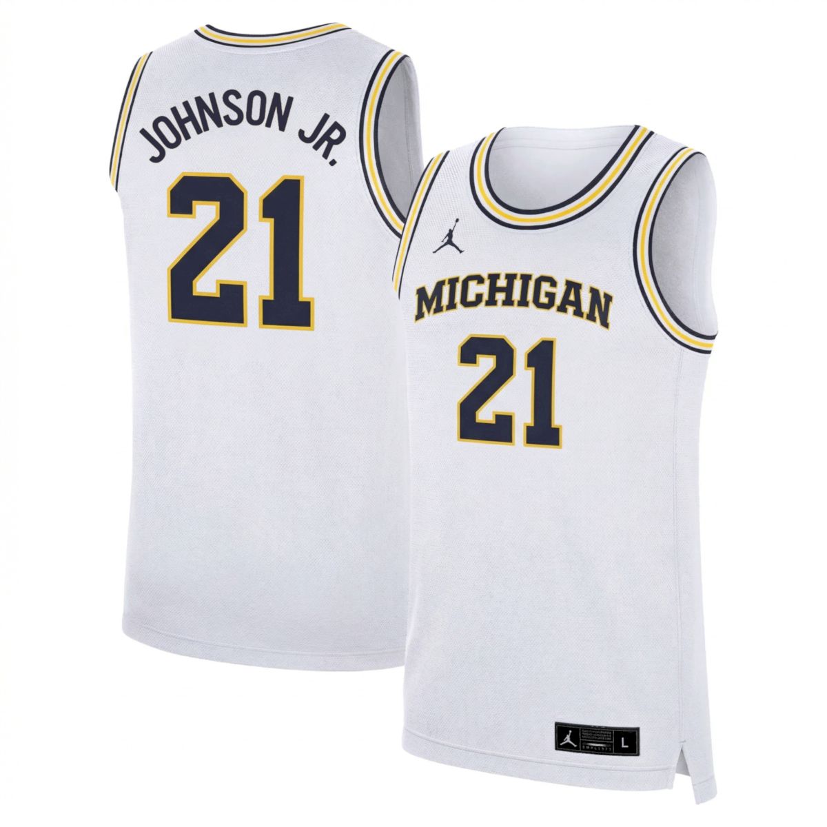 Morez Johnson Jr. Michigan Wolverines Basketball White Limited Jersey - All Stitched