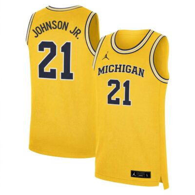 Morez Johnson Jr. Michigan Wolverines Basketball Maize Limited Jersey - All Stitched