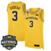 Elliot Cadeau Michigan Wolverines Basketball 2026 National Championship Maize Limited Jersey - All Stitched
