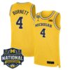 Nimari Burnett Michigan Wolverines Basketball 2026 National Championship Maize Limited Jersey - All Stitched