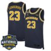 Yaxel Lendeborg Michigan Wolverines Basketball 2026 National Championship Navy Limited Jersey - All Stitched