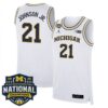 Morez Johnson Jr. Michigan Wolverines Basketball 2026 National Championship White Limited Jersey - All Stitched