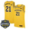Morez Johnson Jr. Michigan Wolverines Basketball 2026 National Championship Maize Limited Jersey - All Stitched