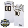 Custom Michigan Wolverines Basketball 2026 National Championship White Limited Jersey - All Stitched