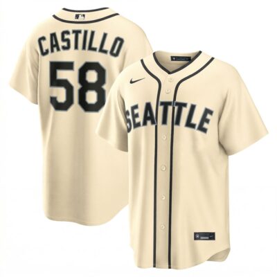 Luis Castillo Seattle Mariners Steelheads 1942 Cream Alternate Jersey - All Stitched