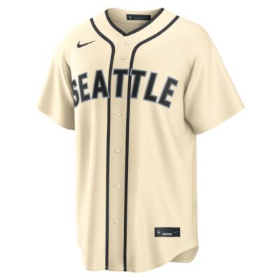 Alternative view of George Kirby Seattle Mariners Steelheads 1942 Cream Alternate Jersey - All Stitched
