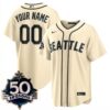 Custom Seattle Mariners Steelheads 50th Season 1942 Cream Alternate Jersey - All Stitched