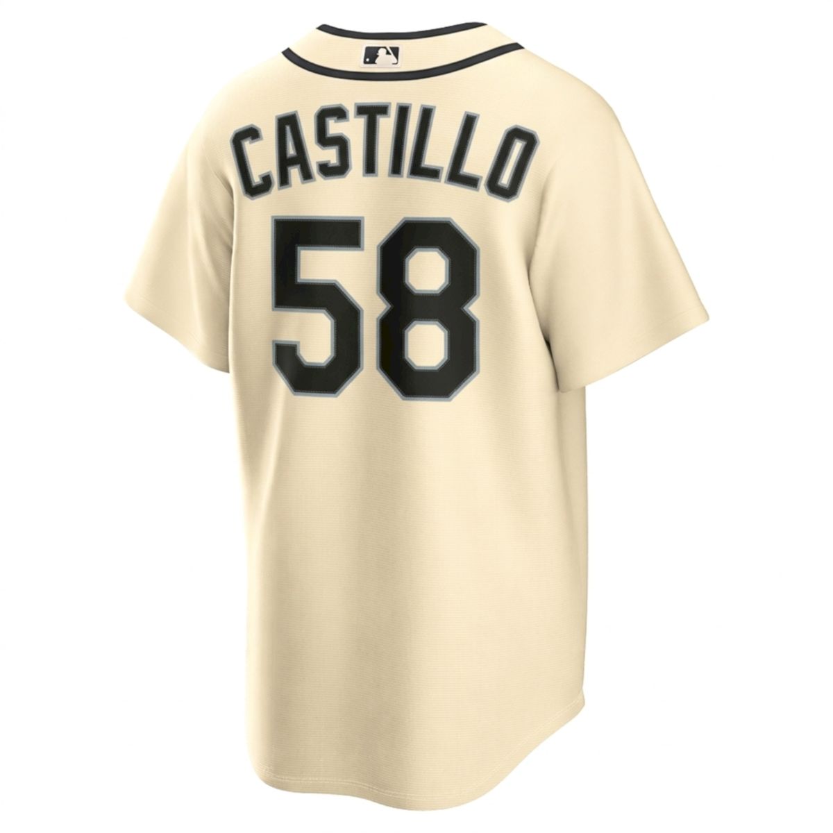 Luis Castillo Seattle Mariners Steelheads 50th Season 1942 Cream Alternate Jersey - All Stitched - Image 3