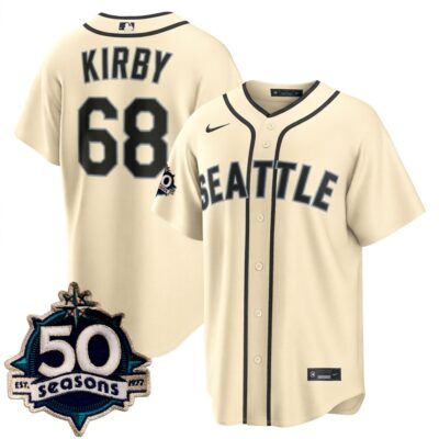 George Kirby Seattle Mariners Steelheads 50th Season 1942 Cream Alternate Jersey - All Stitched