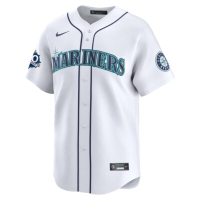 Alternative view of Custom Seattle Mariners 50th Season White Vapor Limited Jersey - All Stitched