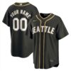 Custom Seattle Mariners Steelheads Black Gold Limited Jersey - All Stitched