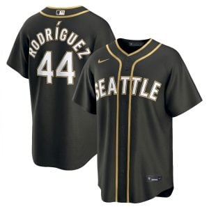 Julio Rodriguez Seattle Mariners Steelheads Black Gold Limited Jersey - All Stitched