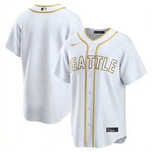 Seattle Mariners Steelheads White Gold Limited Jersey - All Stitched
