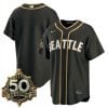 Seattle Mariners Steelheads 50th Season Black Gold Limited Jersey - All Stitched