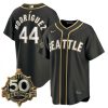 Julio Rodriguez Seattle Mariners Steelheads 50th Season Black Gold Limited Jersey - All Stitched