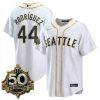 Julio Rodriguez Seattle Mariners Steelheads 50th Season White Gold Limited Jersey - All Stitched